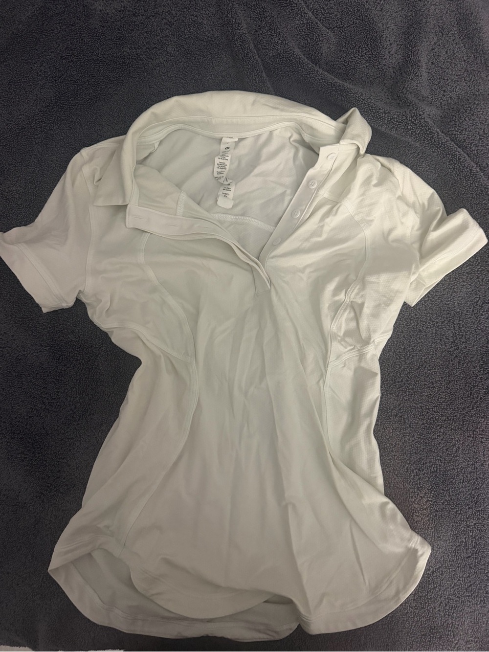 lululemon athletica White Short-Sleeve Polo Top